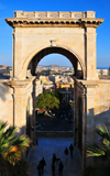 Cagliari, Sardinia / Sardegna / Sardigna: Arco di Trionfo of Bastione Saint Remy - built over Spanish fortifications and named after the first vice-roy of the house of Savoy, Baron Saint Remy - quartiere Castello - photo by M.Torres