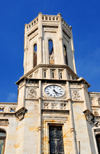 Cagliari, Sardinia / Sardegna / Sardigna: one of the octagonal towers of the City Hall / Palazzo Civico - Via Roma - Piazza Matteotti - quartiere Stampace - photo by M.Torres