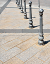 Tuili, Medio Campidano province, Sardinia / Sardegna / Sardigna: pillars for pedestrian protection - photo by M.Torres
