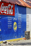 Scarborough, Tobago: drink advertising on wall - Coke and Carib beer - photo by E.Petitalot