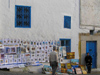 image of Tunisia - Sidi Bou Said: art on the street - paintings - artist (photo by J.Kaman)