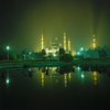 Istanbul, Turkey: Blue mosque at night - mirror reflection - Sultan Ahmad square - Eminn District - photo by W.Allgwer