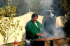 Turkmenistan - Ashghabat: Shashlyk grilled over charcoal - skewered chunks of mutton - Central Asian food - photo by G.Karamyanc