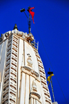 Kampala, Uganda: Hindu Temple - gopuram towerwith flag - Shree Sanatan Dharma Mandal, Snay Amir Street - photo by M.Torres