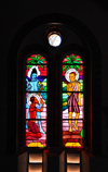 Kampala, Uganda: stained glass windows -  persecution of the Church under King Mwanga - St. Mary's Catholic Cathedral, Rubaga Cathedral, Rubaga hill - Metropolitan Archdiocese of Kampala - photo by M.Torres