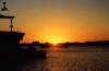 Uruguay - Montevideo: sunset in the harbour - photo by M.Torres