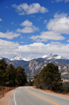 Roosevelt National Forest, Larimer County, Colorado, USA: peaks of the Rockies and US 36 Highway, near Hermit Park - photo by M.Torres