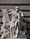 Cleveland, Ohio, USA: Howard M. Metzenbaum Courthouse - sculpture 'Jurisprudence' by Daniel Chester French on Superior Avenue - photo by M.Torres