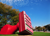 Cleveland, Ohio, USA: giant rubber stamp with the word free - sculpture by Claes Oldenburg at Willard Park - photo by M.Torres