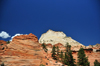 Zion National Park, Utah, USA: red and white hills - Zion-Mt. Carmel Highway - photo by M.Torres