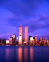 USA - Manhattan (New York): dusk - south of the island, still with the WTC twin towers - photo by A.Bartel