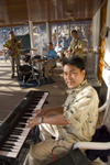 USVI - St. Thomas: cruise ship band - keyboard player (photo by David Smith)