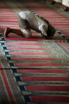 Zabid, Al Hudaydah governorate, Yemen: man praying at the Great Mosque - photo by J.Pemberton