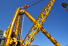 Stone Town, Zanzibar, Tanzania: ferry terminal - yellow crane - photo by M.Torres