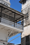 Stone Town, Zanzibar, Tanzania: balcony of the People's Bank - Soko Muhogo area - photo by M.Torres