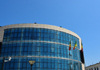 Brazzaville, Congo: congolese flags at a building housing services of the presidency of the republic - offices of the DGGT (Dlgation Gnrale des Grands Travaux) - photo by M.Torres