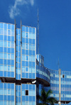 Brazzaville, Congo: glass facade of the Ministry of Hydrocarbons (the Oil Ministry)and the Ministry of Mines and Geology, Mines and Energy building on Place de la Rpublique (Ministre des Hydrocarbures - Immeuble Mines et Energie) - photo by M.Torres