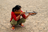 Gobi desert, southern Mongolia: crossbow - ankle bone shooting, Khongoryn Els, Gurvan Saikhan National Park - photo by A.Ferrari