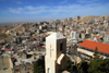 Syria - Saidnaya / Seydnaya - Rif Dimashq governorate: the town from the monastery - convent lift tower in the foreground - photographer: M.Torres