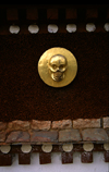 Tibet - golden skull - Buddhist symbolism - photo by Y.Xu